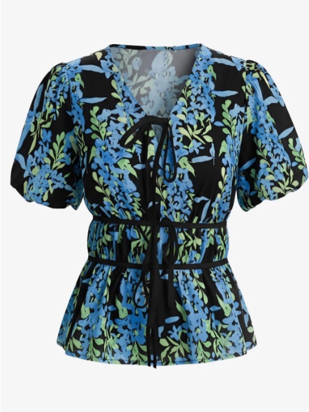 CicyBell XL Puff Sleeve Floral Print Blouse NWT